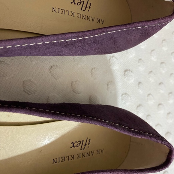 ANNE KLEIN iFlex Purple Suede Leather Loafers Slip On Shoes - Picture 5 of 16
